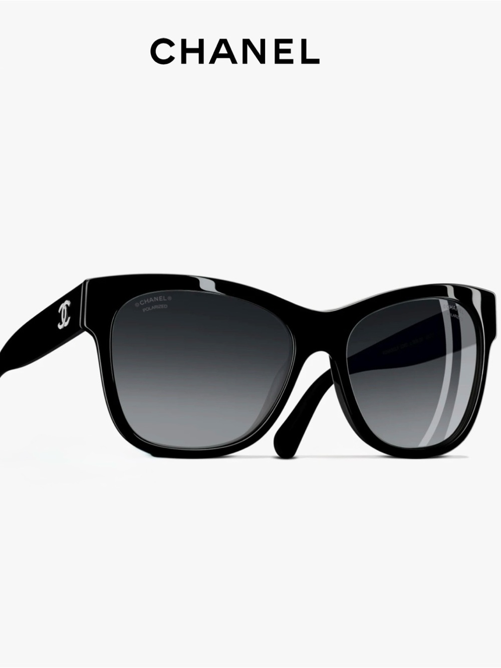 CHANEL 5380A sunglasses,Black with white logo
